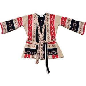 Vtg 80/90s Southwestern Cardigan Sweater Boho Sz SMALL Western Ranch Cowgirl